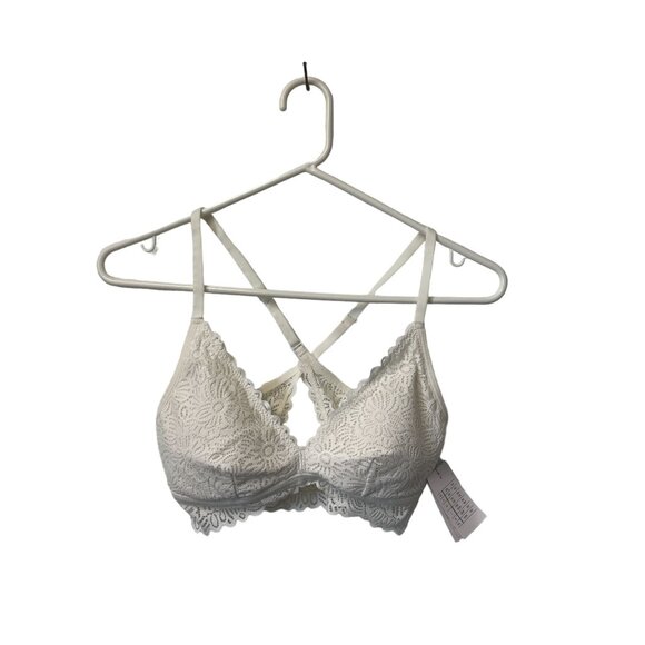 Auden Other - AUDEN LACE BRA CROSSBACK BRALETTE ADJUSTABLE STRAPS WHITE FLORAL WOMEN'S XS NWT